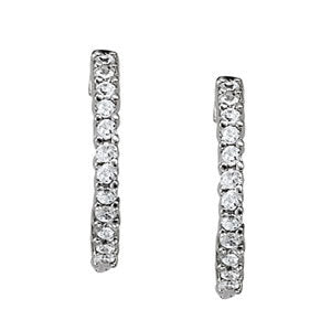 Round Diamond 12-Stone Hoop Earrings