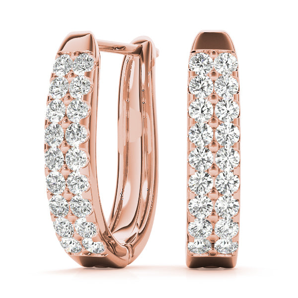 Rose Gold Lab Diamond J-Hoop Earrings