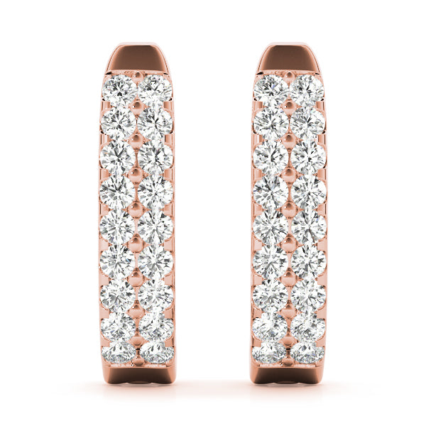 Rose Gold Lab Diamond J-Hoop Earrings