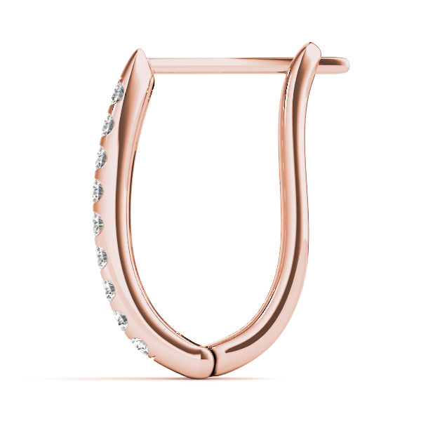Rose Gold Lab Diamond J-Hoop Earrings