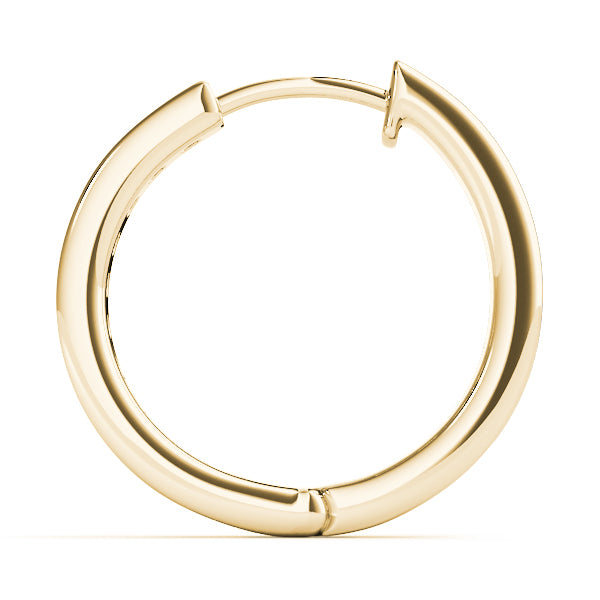 18K Yellow Gold Diamond Hoop Earrings
