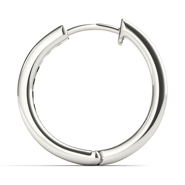 18K White Gold Lab Diamond Hoop Earrings