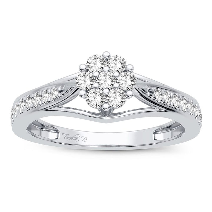 14k White Gold 0.25CT Lab Diamond Promise Ring for Her