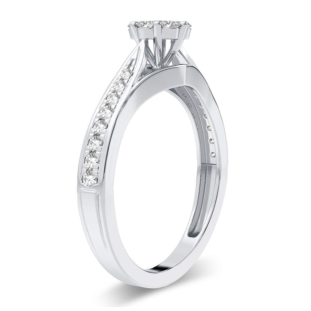 14k White Gold 0.25CT Lab Diamond Promise Ring for Her
