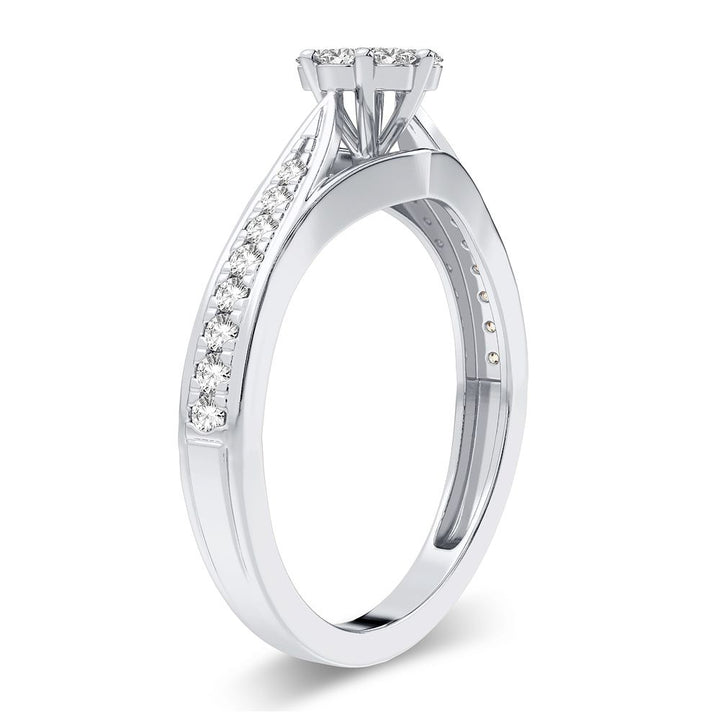 14k White Gold 0.25CT Lab Diamond Promise Ring for Her