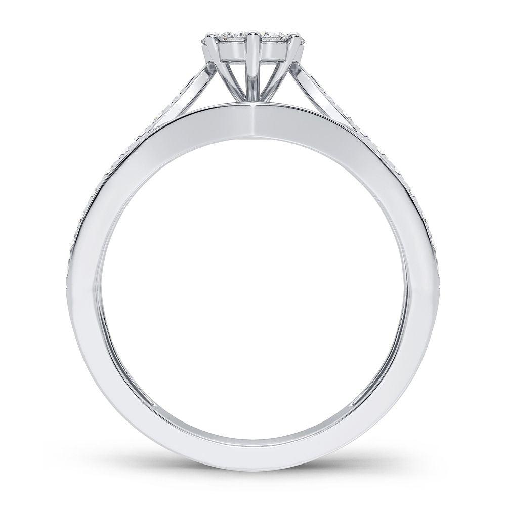 14k White Gold 0.25CT Lab Diamond Promise Ring for Her