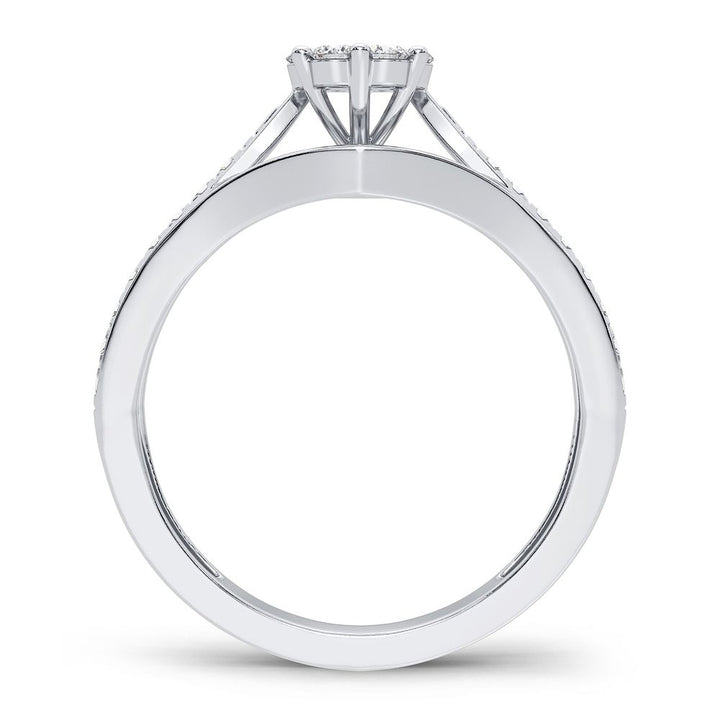 14k White Gold 0.25CT Lab Diamond Promise Ring for Her