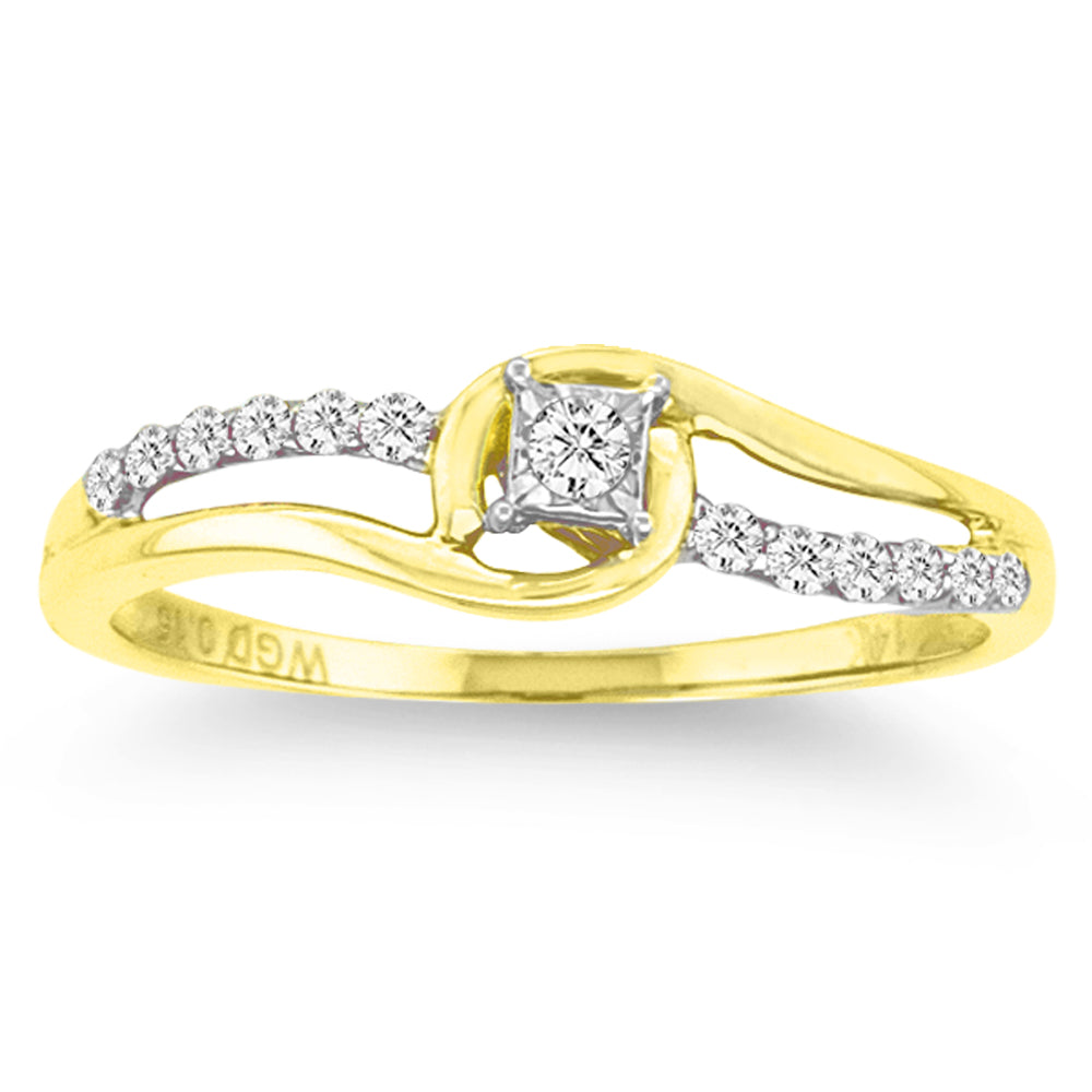Romantic 14k White Gold 0.15CT Lab Diamond Promise Ring