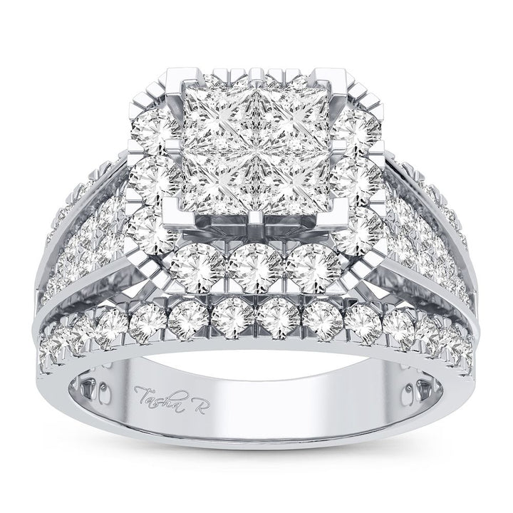 Brilliant 14k White Gold 2CT Lab Diamond Engagement Ring