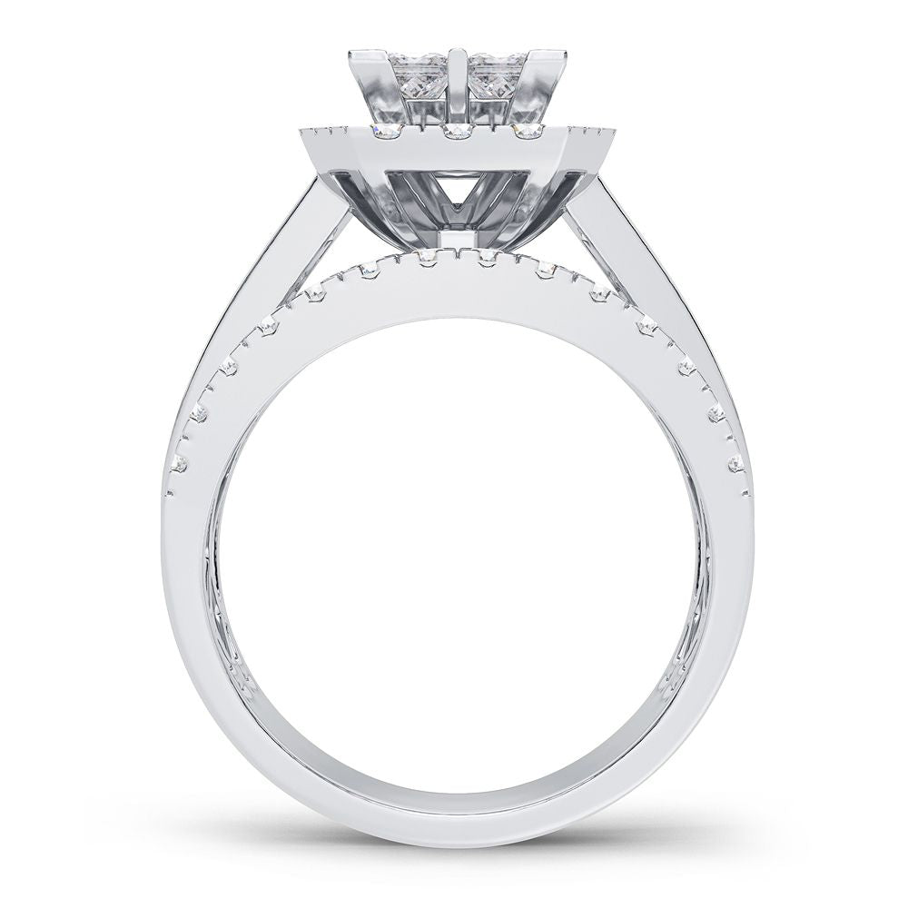 Brilliant 14k White Gold 2CT Lab Diamond Engagement Ring