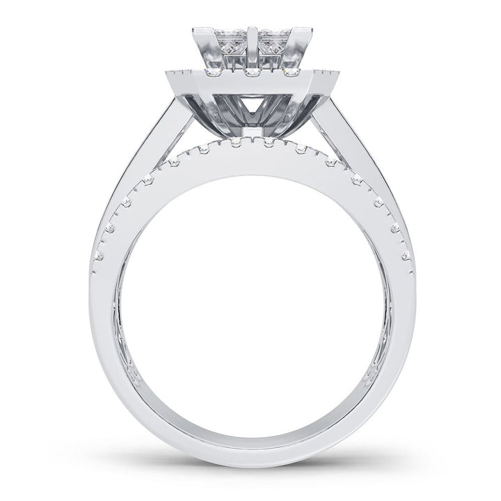 Brilliant 14k White Gold 2CT Lab Diamond Engagement Ring