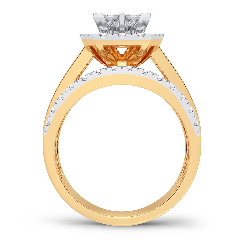 Brilliant 14K Yellow Gold 2CT Lab Diamond Engagement Ring