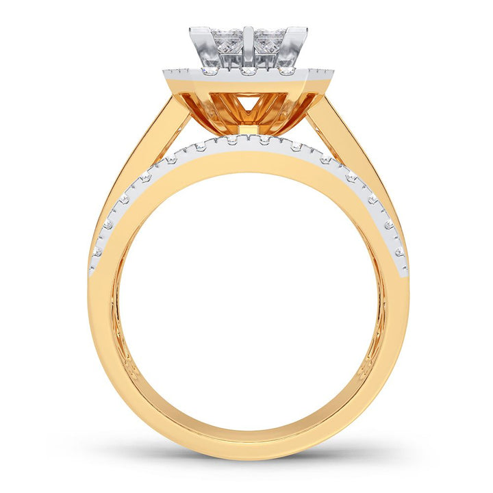 Brilliant 14K Yellow Gold 2CT Lab Diamond Engagement Ring