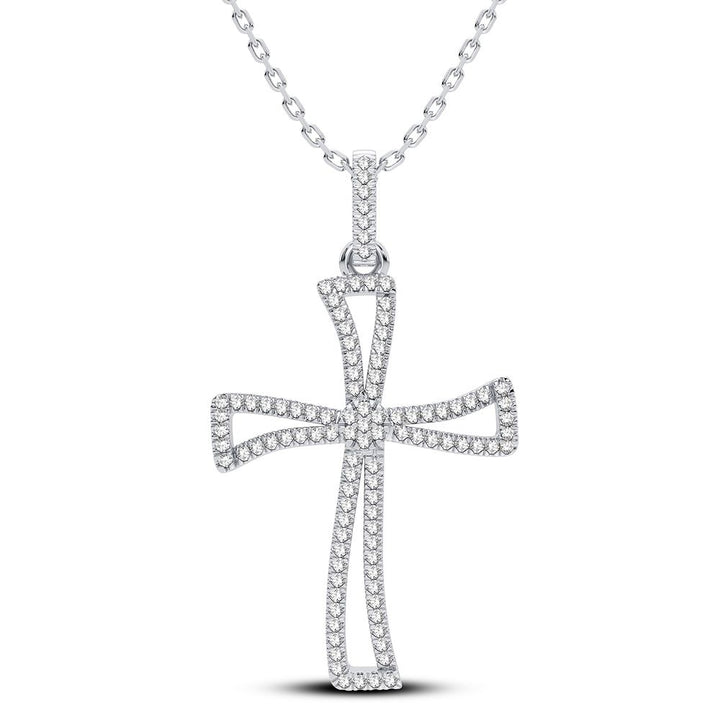 Luminous 14K White Gold Lab Diamond Religious Pendant