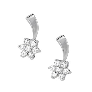 14K White Gold 1/8 ct tw Fashion Diamond Earring