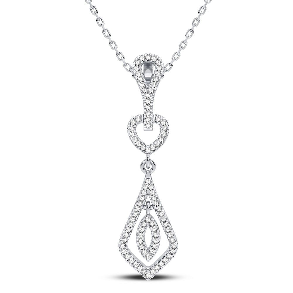 Chic 14k White Gold Lab Diamond Pendant for Women