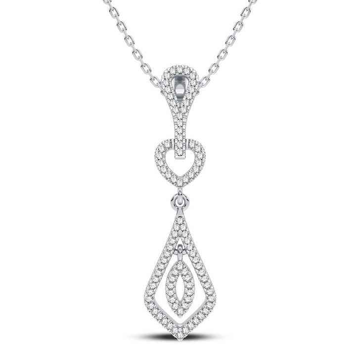 Chic 14k White Gold Lab Diamond Pendant for Women