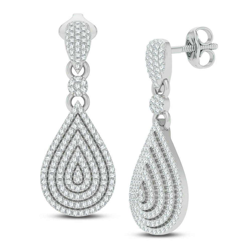 Chic 14k White Gold Lab Diamond Earrings for Women (0.55 CT)