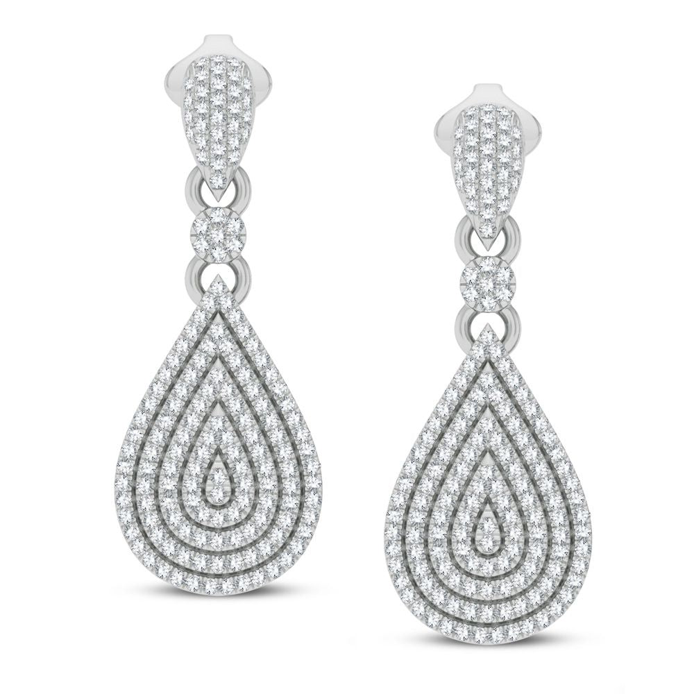 Chic 14k White Gold Lab Diamond Earrings for Women (0.55 CT)