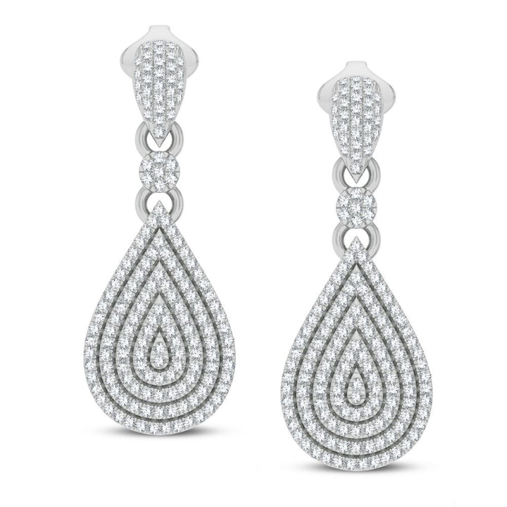 Chic 14k White Gold Lab Diamond Earrings for Women (0.55 CT)