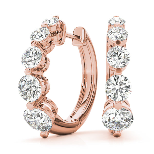 Rose Gold Lab Diamond Journey Earrings