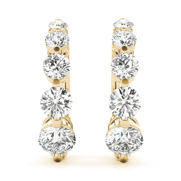 Yellow Gold Lab Diamond Journey Earrings