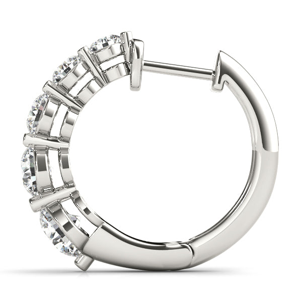 Platinum White Diamond Journey Earring Pair