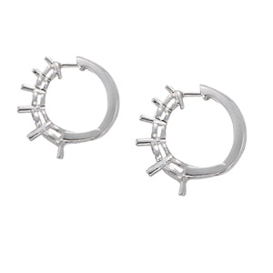 14K White Gold Round Diamond Journey Earrings