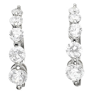 18K White Gold 1 CT Diamond Journey Earrings