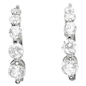 Platinum 1 ct tw Fashion Diamond Earring