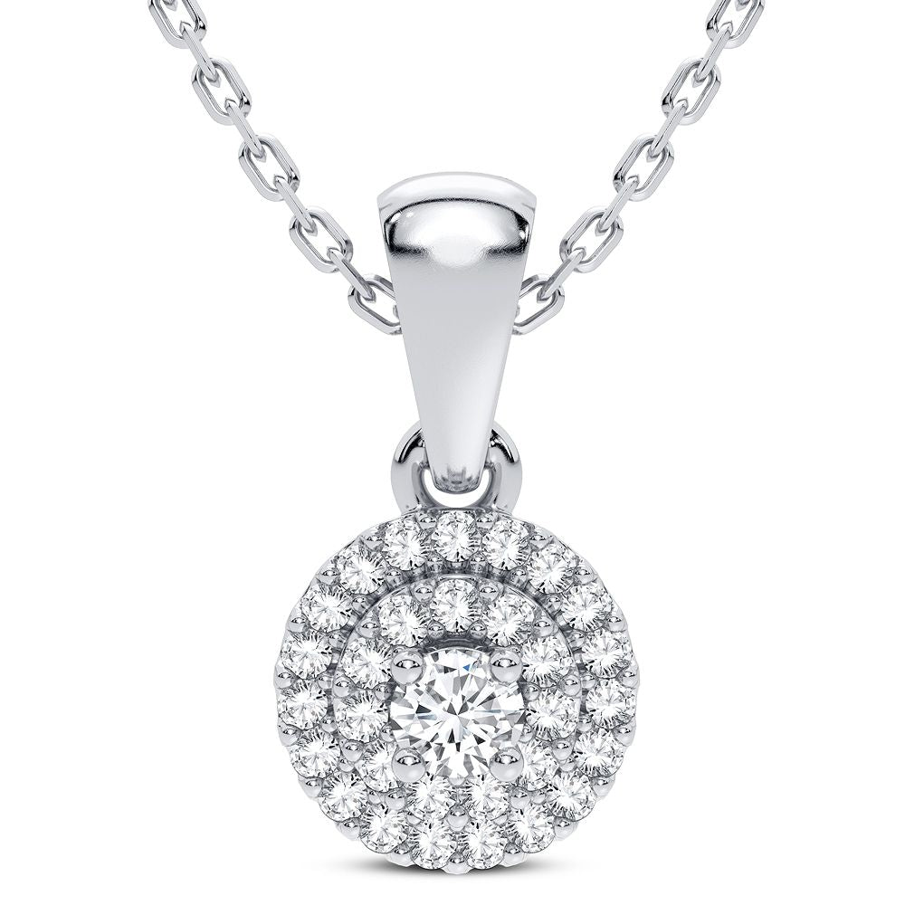 Chic 14k White Gold 0.05CT Lab Diamond Womens Pendant