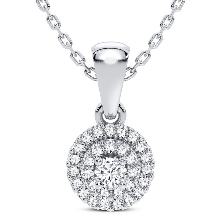 Chic 14k White Gold 0.05CT Lab Diamond Womens Pendant