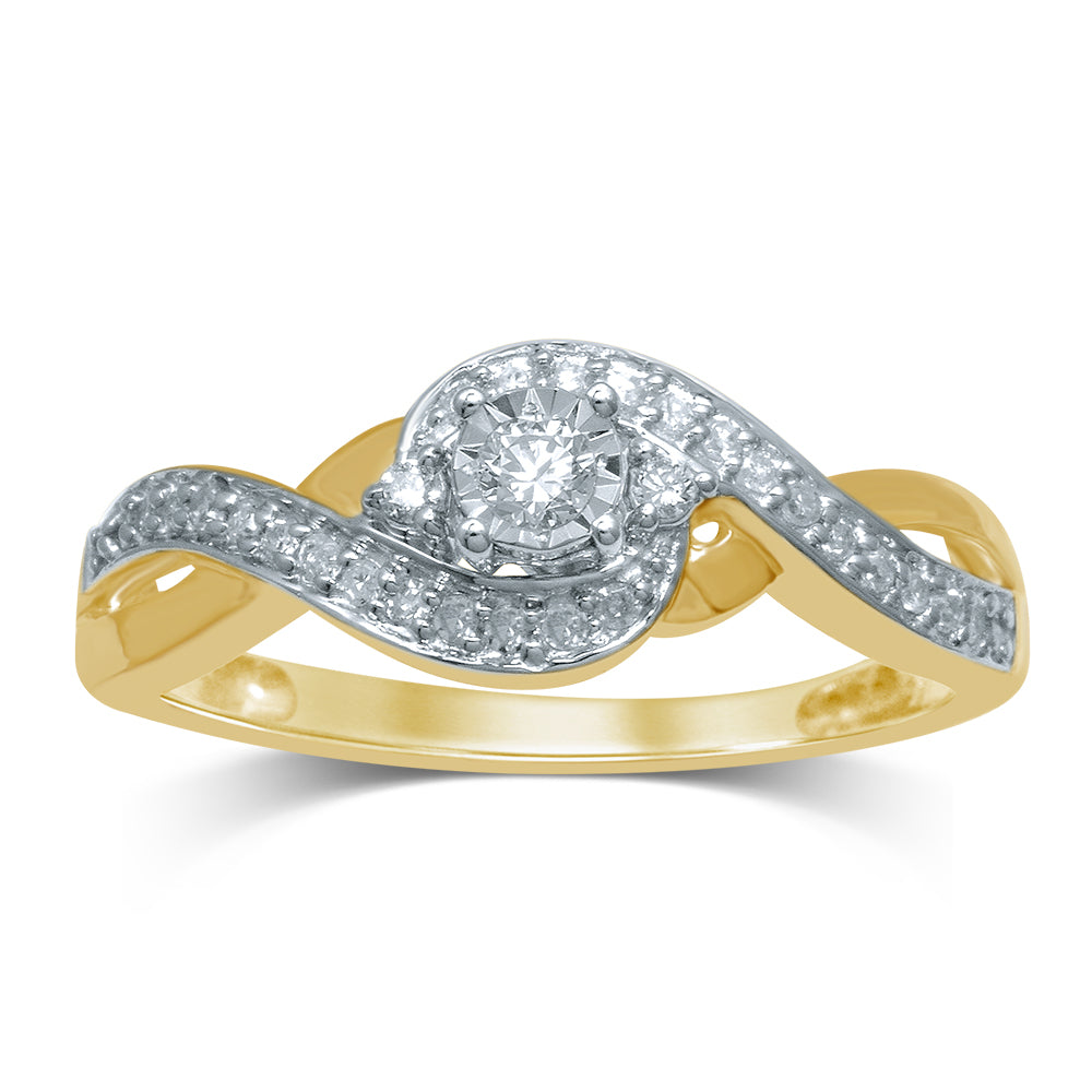 14k White Gold 0.25 CT Lab Diamond Promise Ring for Her
