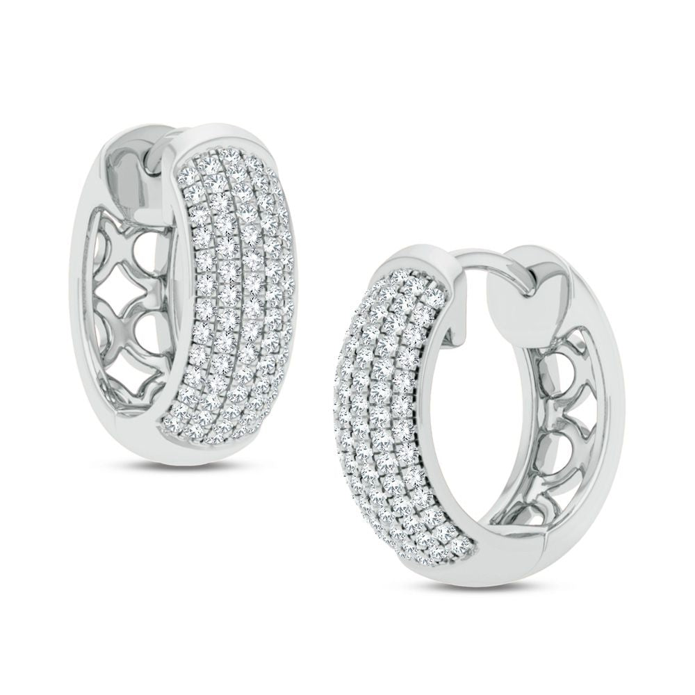 Chic 14k White Lab Diamond Hoops - 0.25CT Womens Sparkle