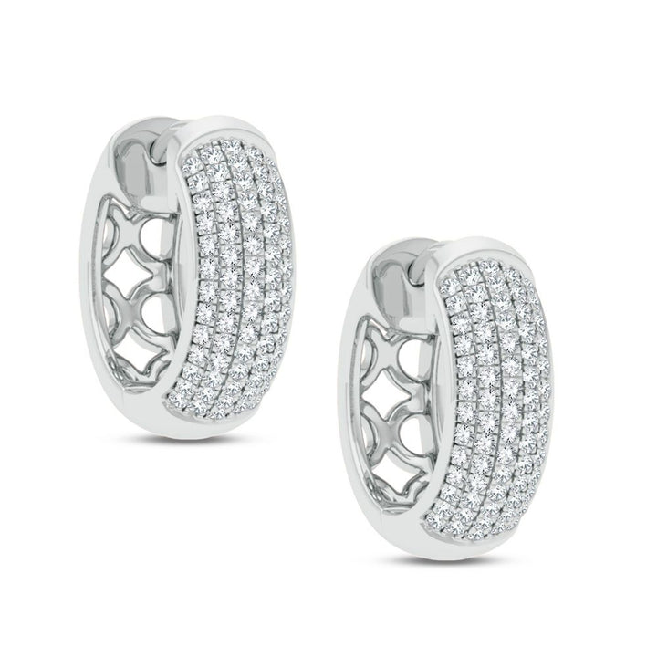 Chic 14k White Lab Diamond Hoops - 0.25CT Womens Sparkle