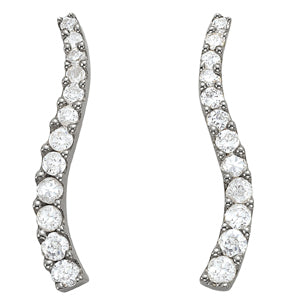 14K White Gold Lab Diamond Journey Earrings