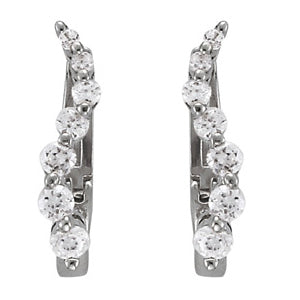 14K White Gold Lab Diamond Journey Earrings