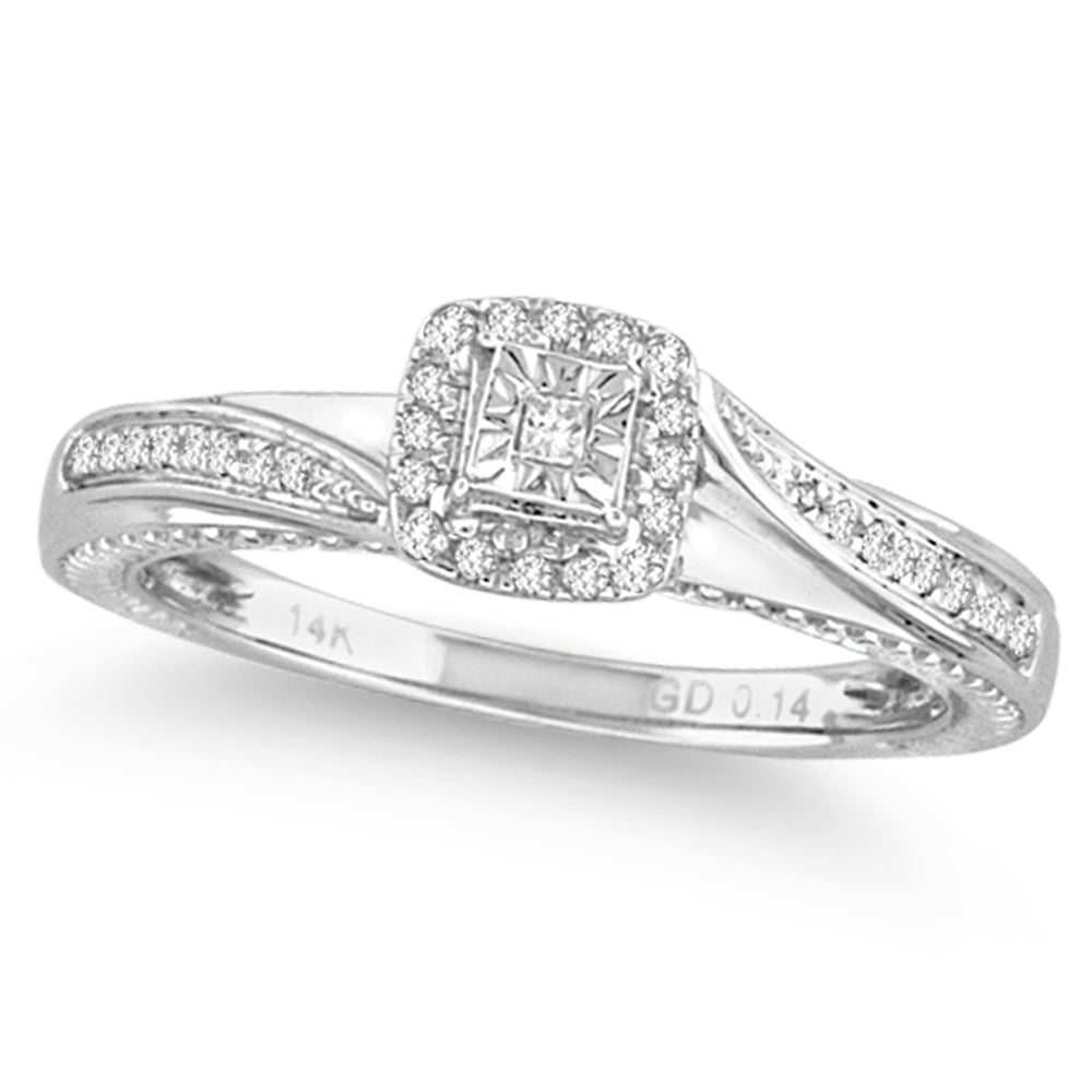 Sparkling Lab-Grown Diamond Promise Ring in White Gold
