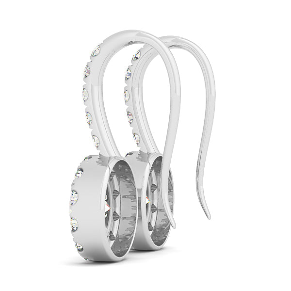 Platinum White Diamond Halo Earrings