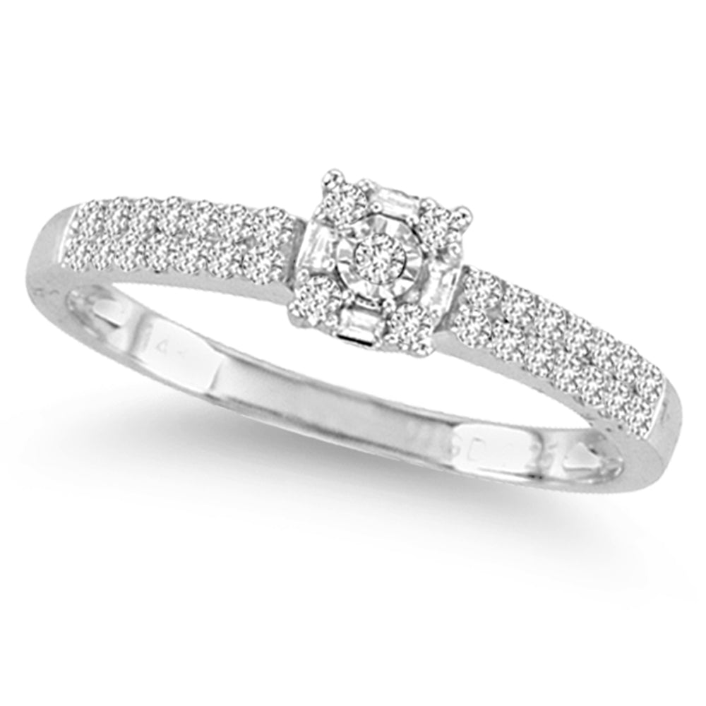 Timeless 14k White Gold Lab Diamond Promise Ring (0.25CT)