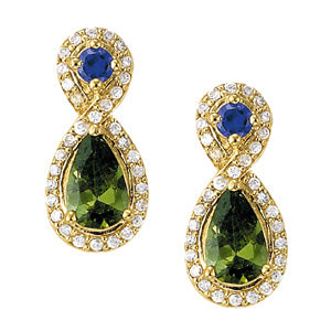 Lab Diamond Pear Center Multi-Stone Earrings