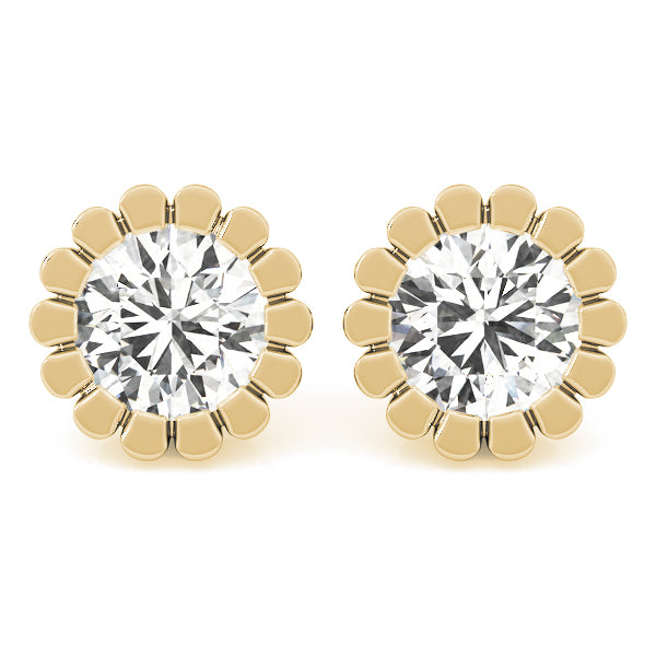 18K Yellow Gold 1CT Lab Diamond Stud Earrings