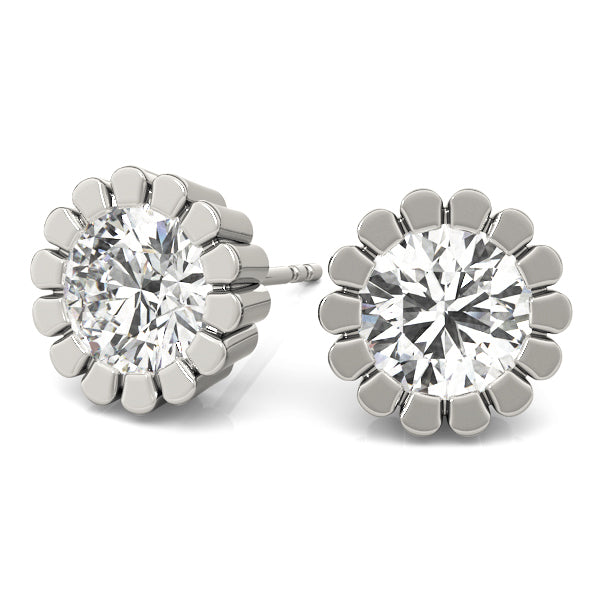 1 CT Lab Diamond 18K White Gold Stud Earrings