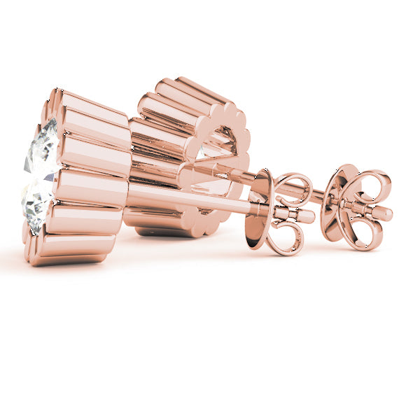 1 CT Lab Diamond 18K Rose Gold Stud Earrings