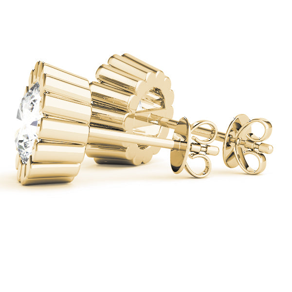 18K Yellow Gold 1CT Lab Diamond Stud Earrings