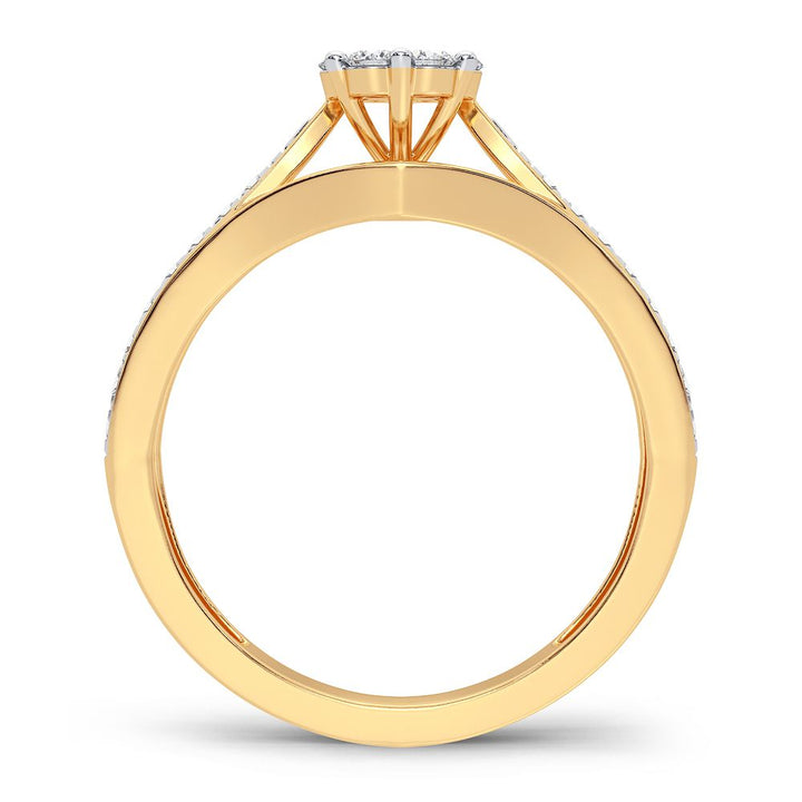 10K Yellow Gold 0.25CT Lab Diamond Promise Ring for Her