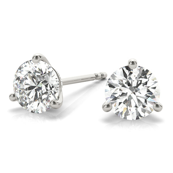 18K White Gold Multi-Diamond Stud Earrings