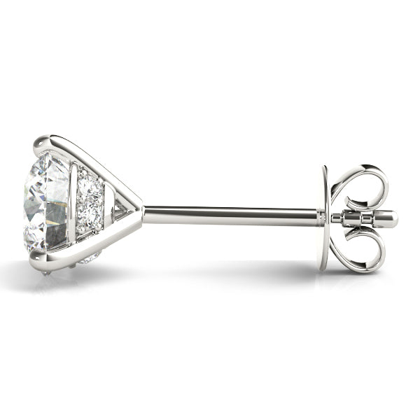 18K White Gold Multi-Diamond Stud Earrings