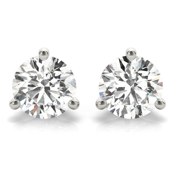 18K White Gold Multi-Diamond Stud Earrings