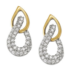 14K White Gold Lab Diamond Cluster Earrings